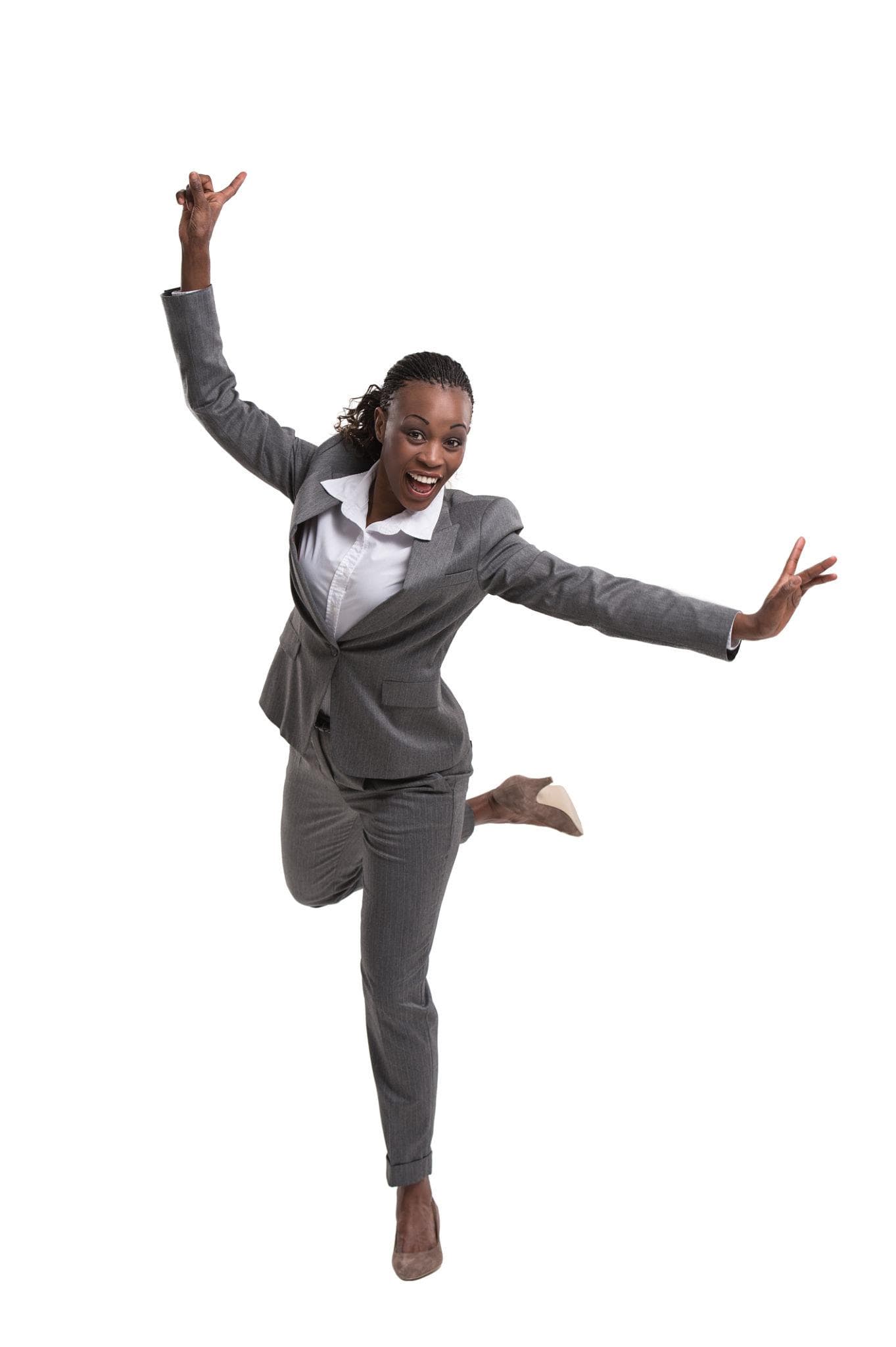 Celebratory business professional